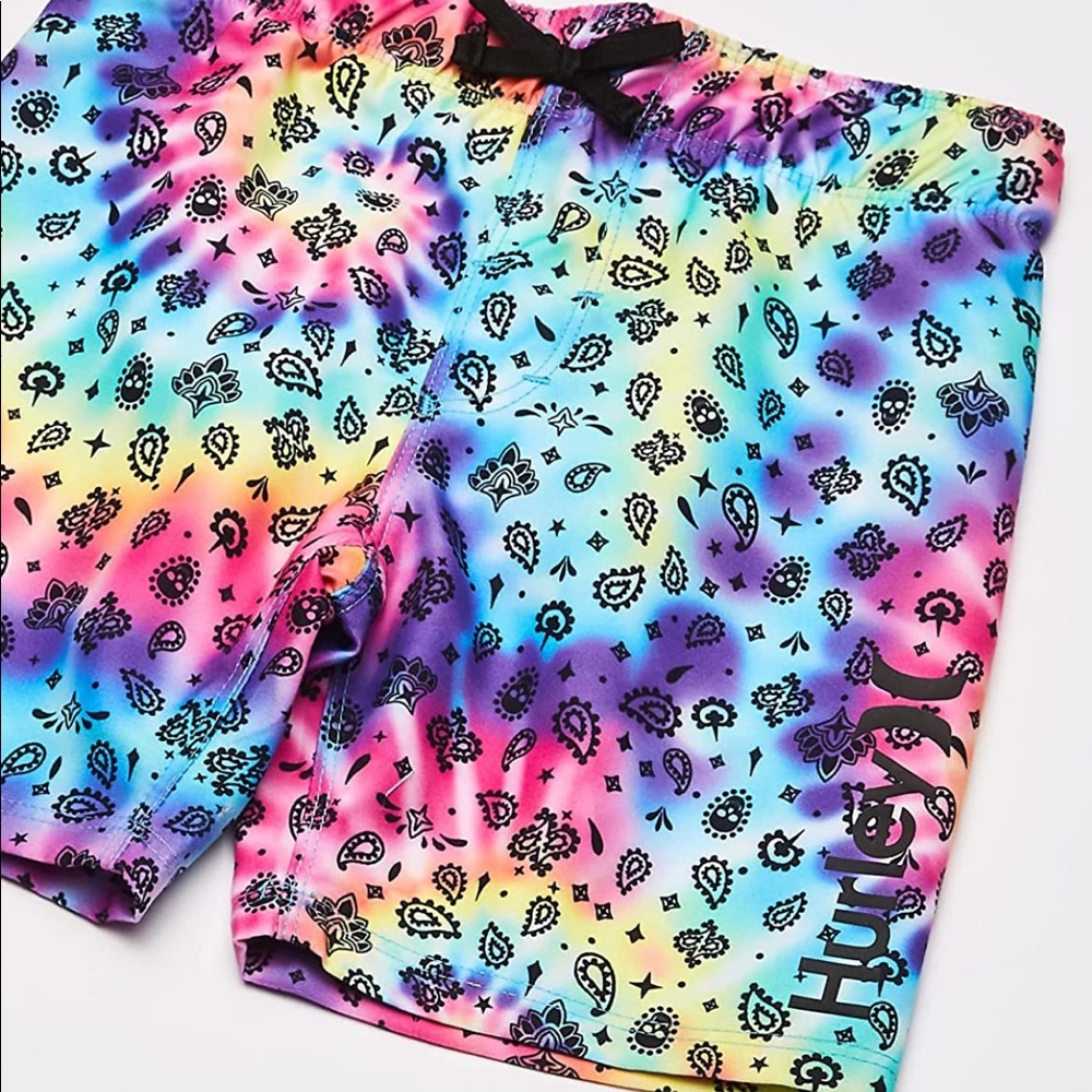 ✨HP✨Boys Hurley swim trunks rainbow tie dye swim trunks NWT -make me offers😊-